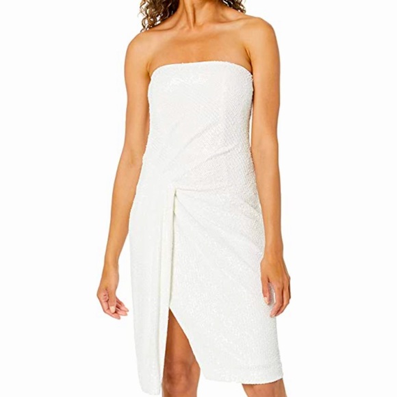 Black Halo Eve by Laurel Berman x BHLDN Domino 4 / Sm White Sequin Strapless - Picture 8 of 14